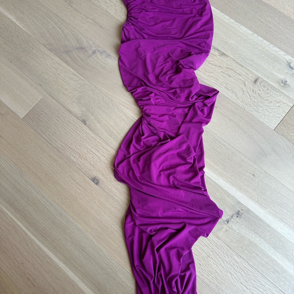 Marciano by Guess one shoulder asymmetrical Vibrant Purple Ruched Fabric Dress S